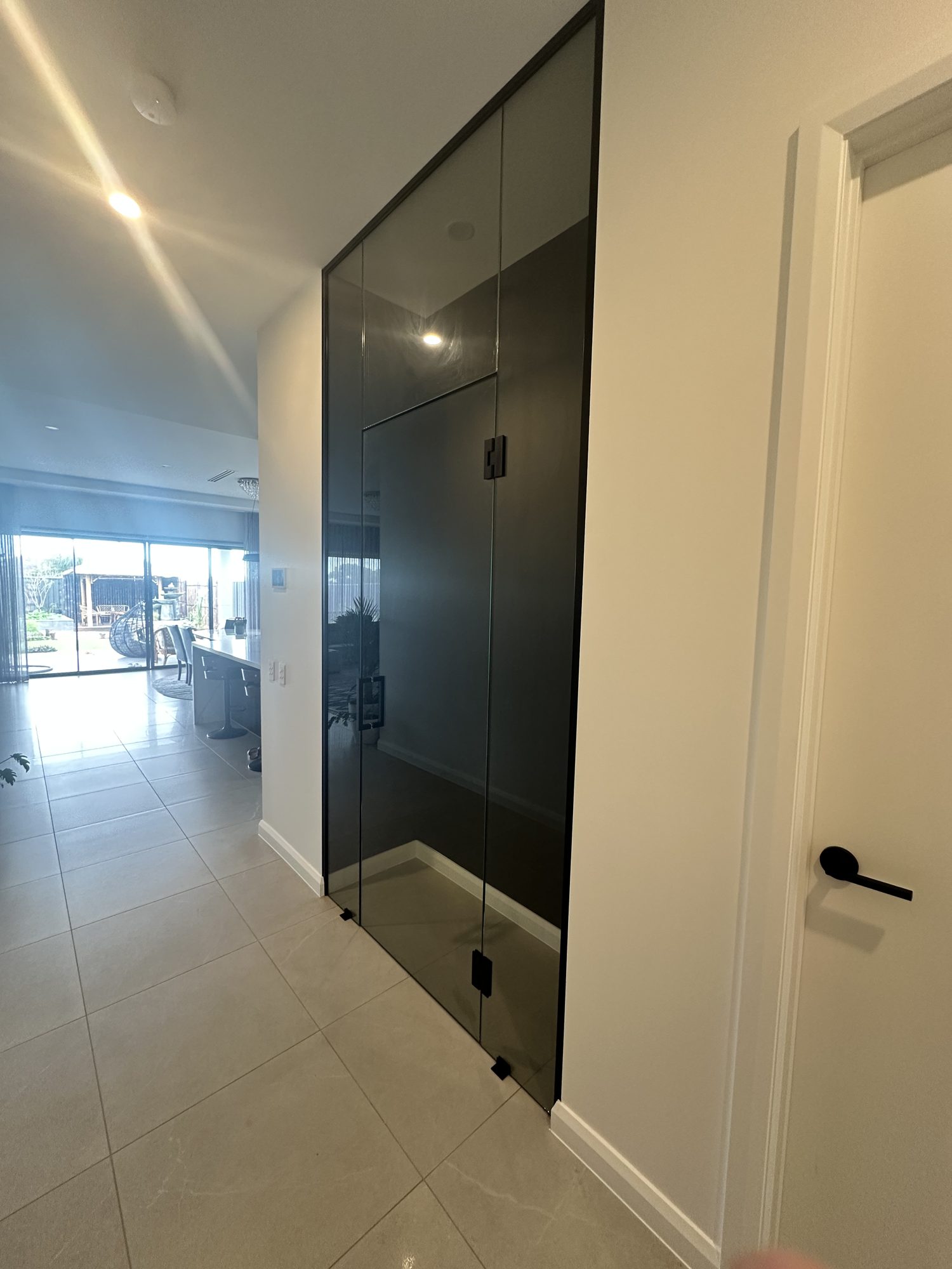 Glass hallway door — Adelaide, Unique Glass Solutions