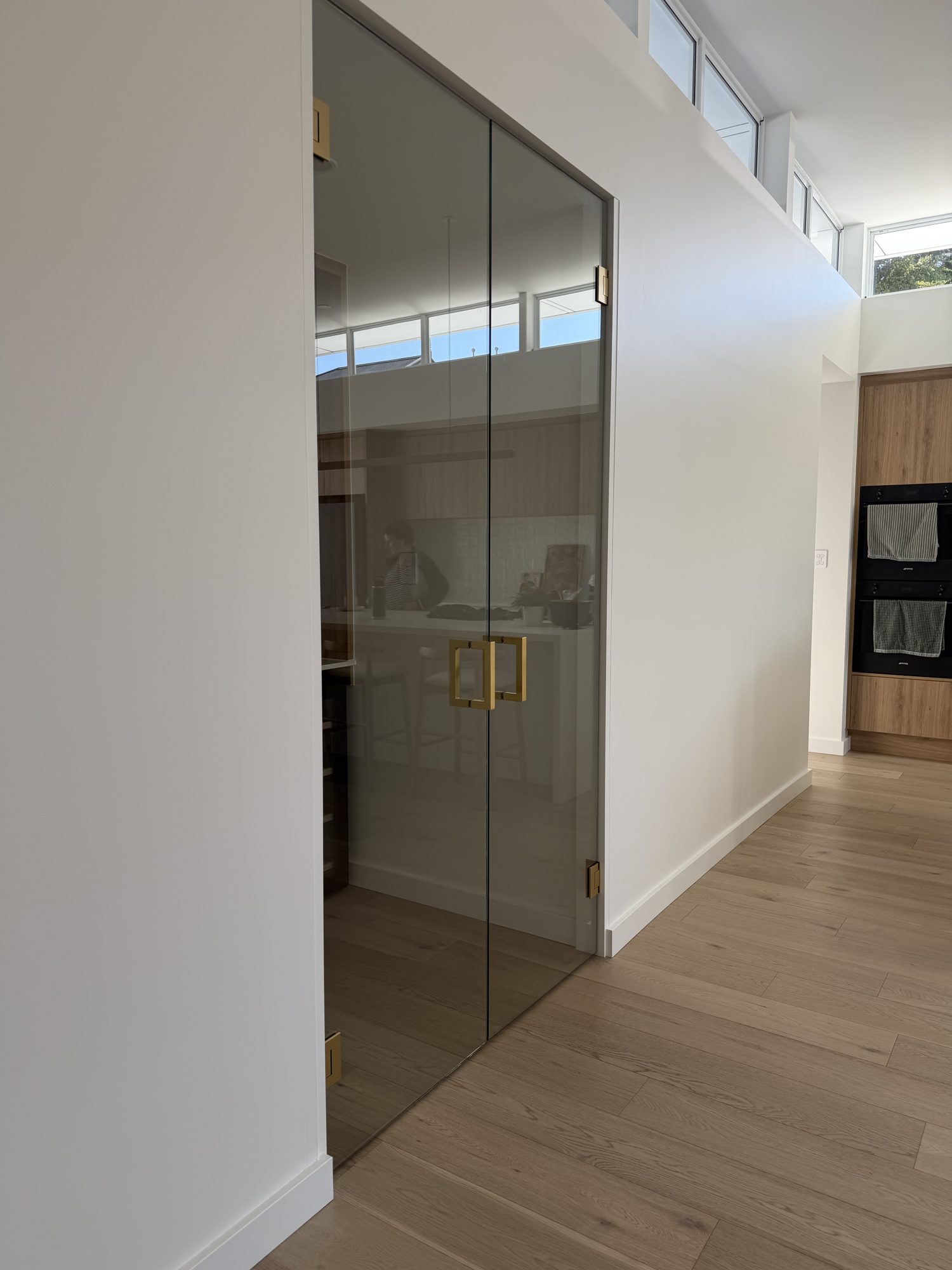 Glass pantry doors hallway — Adelaide, Unique Glass Solutions