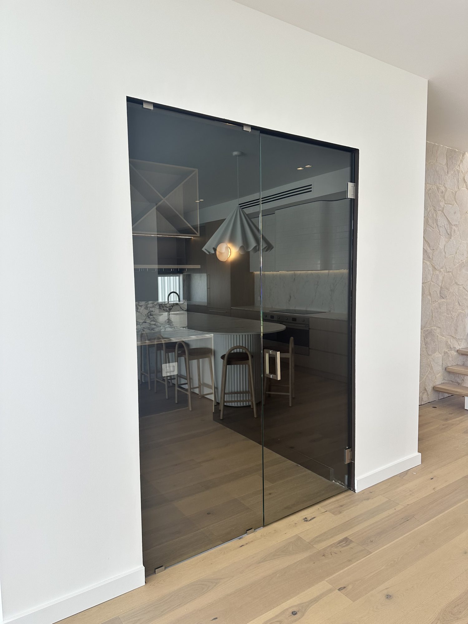 Wine cellar glass enclosure — Adelaide, Unique Glass Solutions