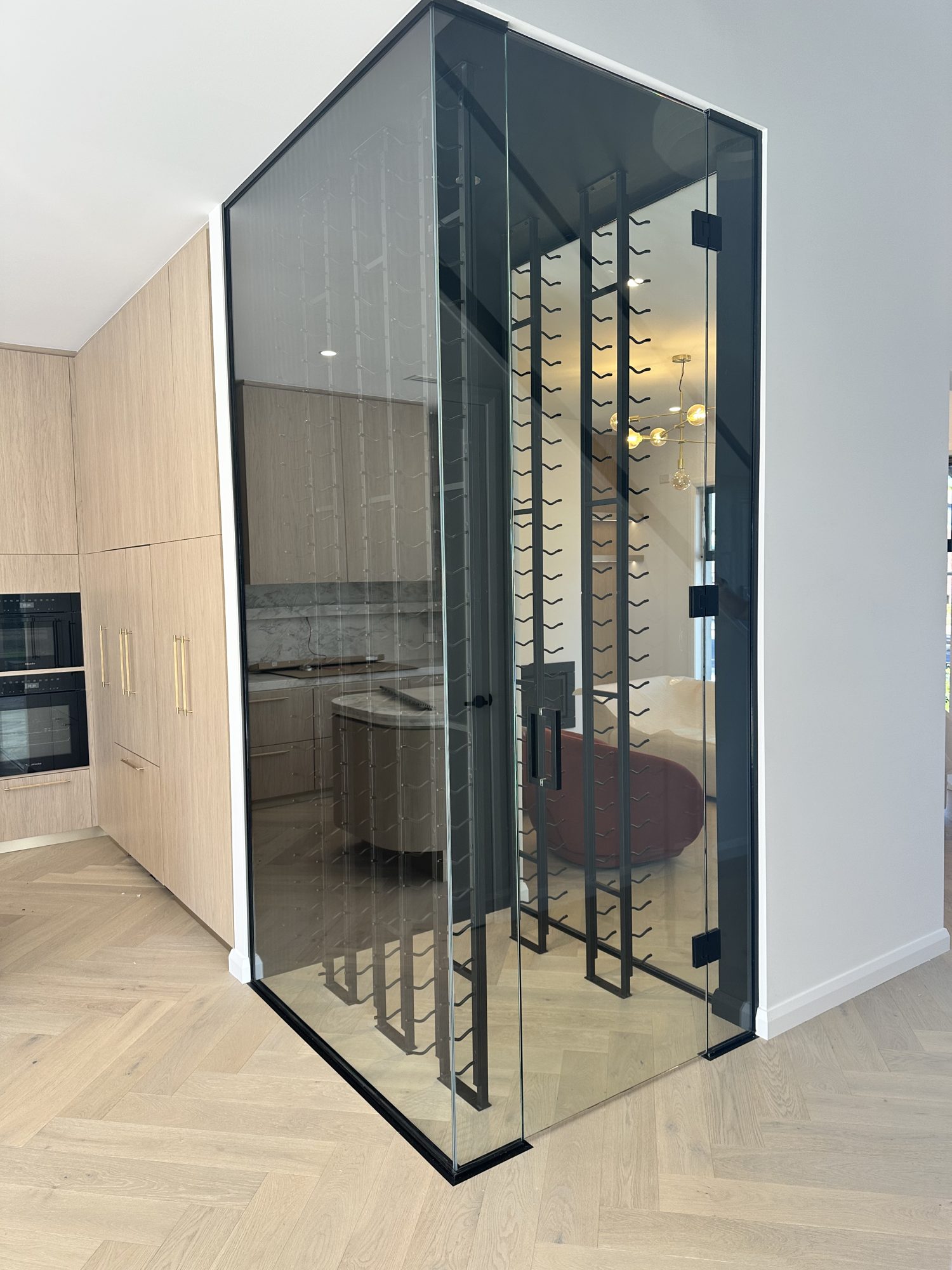 Wine room frameless glass — Adelaide, Unique Glass Solutions