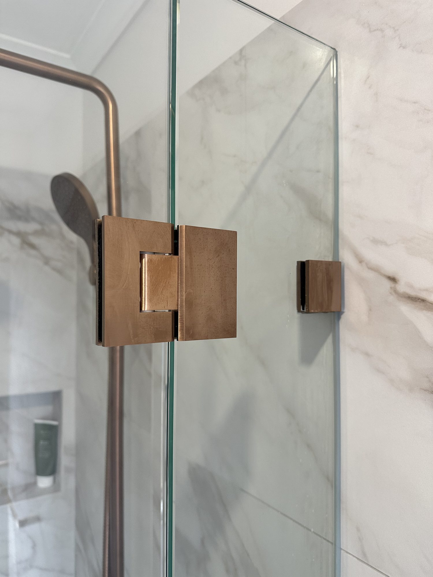 Brass hinge marble — Adelaide, Unique Glass Solutions