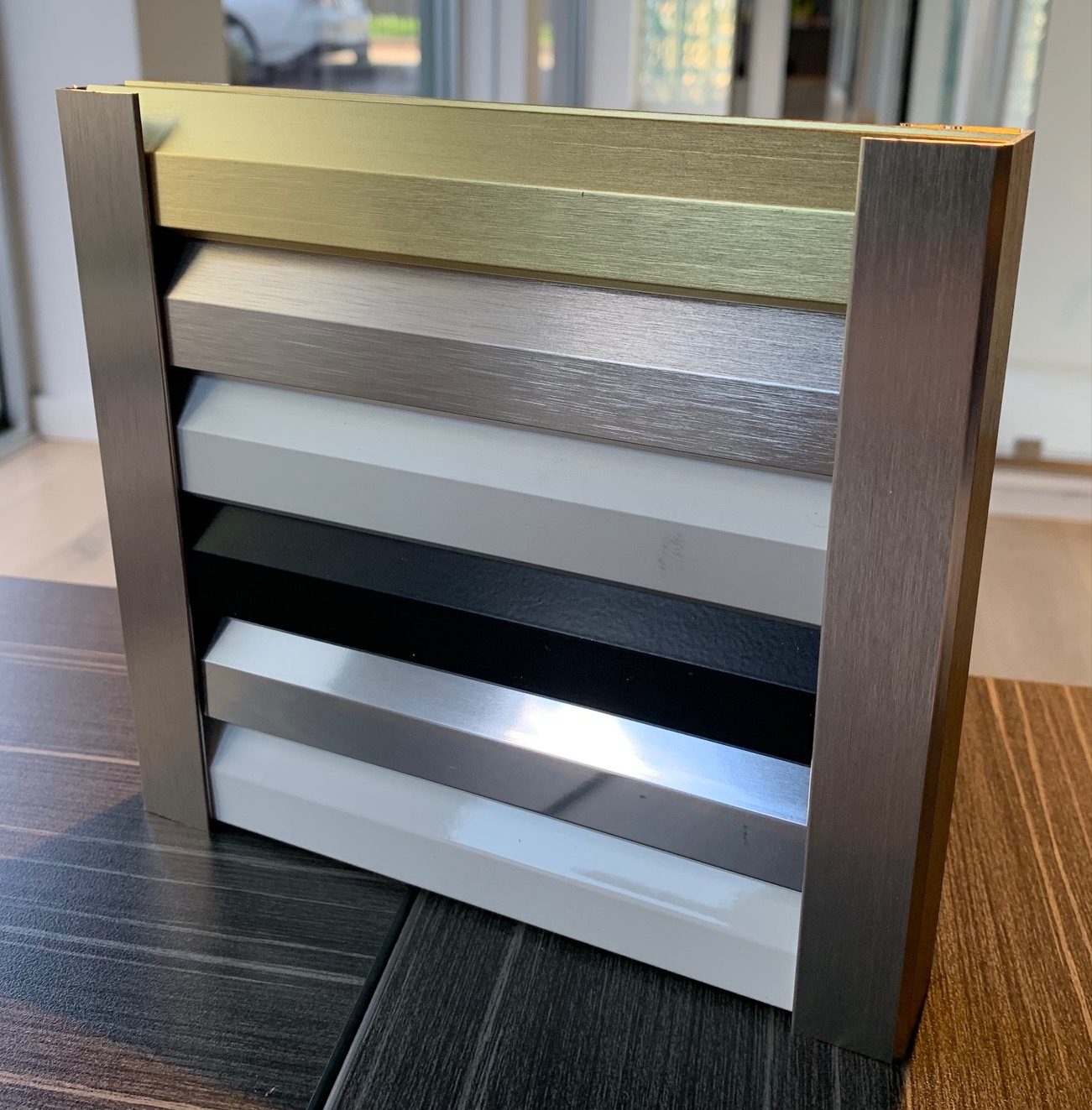 Hardware finish samples — Adelaide, Unique Glass Solutions